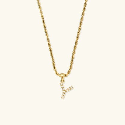 [Royal&Vicky]Elodie Initial Letter Pearl Necklace