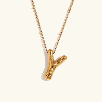 [Royal&Vicky]Balloon Gold Initial Necklace