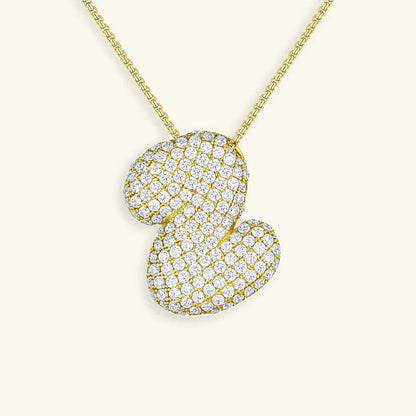 [Royal&Vicky]Bubble Initial Diamond Necklace