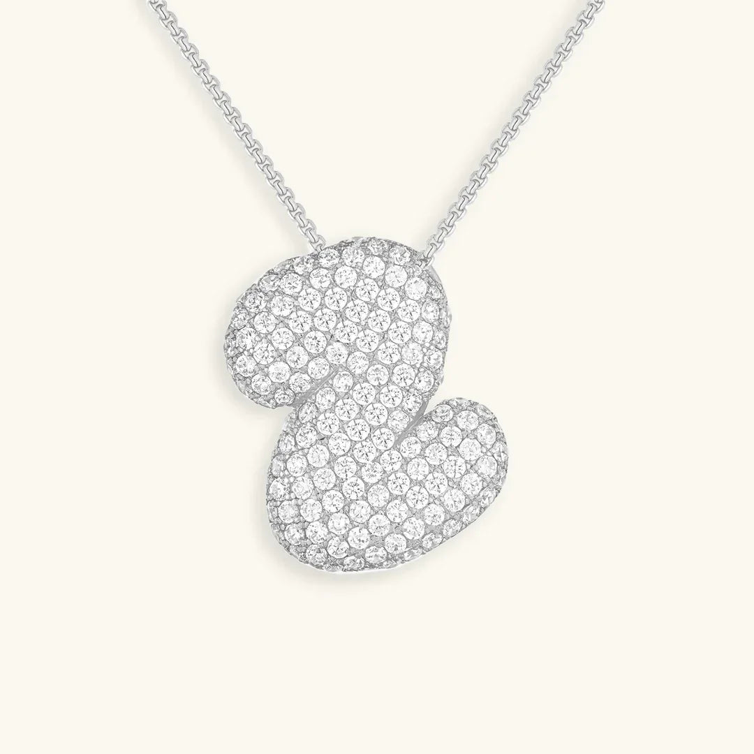 [Royal&Vicky]Bubble Initial Diamond Necklace