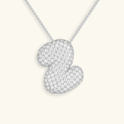 [Royal&Vicky]Bubble Initial Diamond Necklace