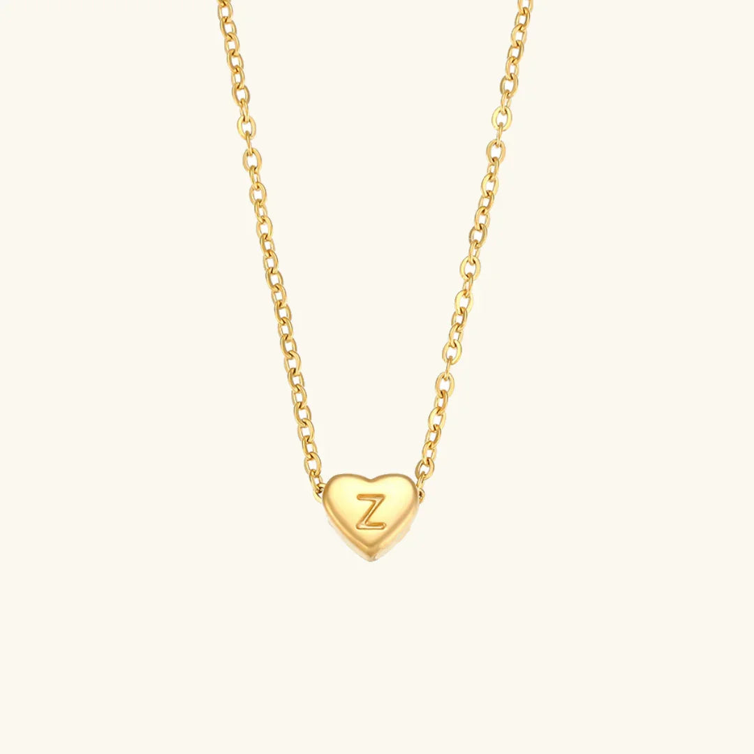 [Royal&Vicky]Heart Initial Gold Necklace