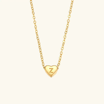 [Royal&Vicky]Heart Initial Gold Necklace