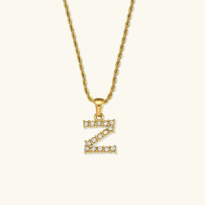 [Royal&Vicky]Maeve Letter Initial Diamond Necklace