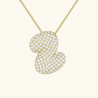 [Royal&Vicky]Bubble Initial Diamond Necklace