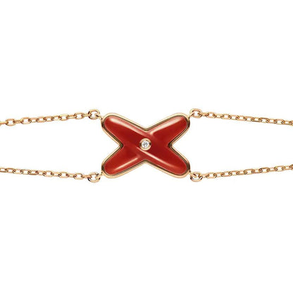 [Royal&Vicky]JEUX BRACELET CARNELIAN PINK GOLD 1 DIAMOND