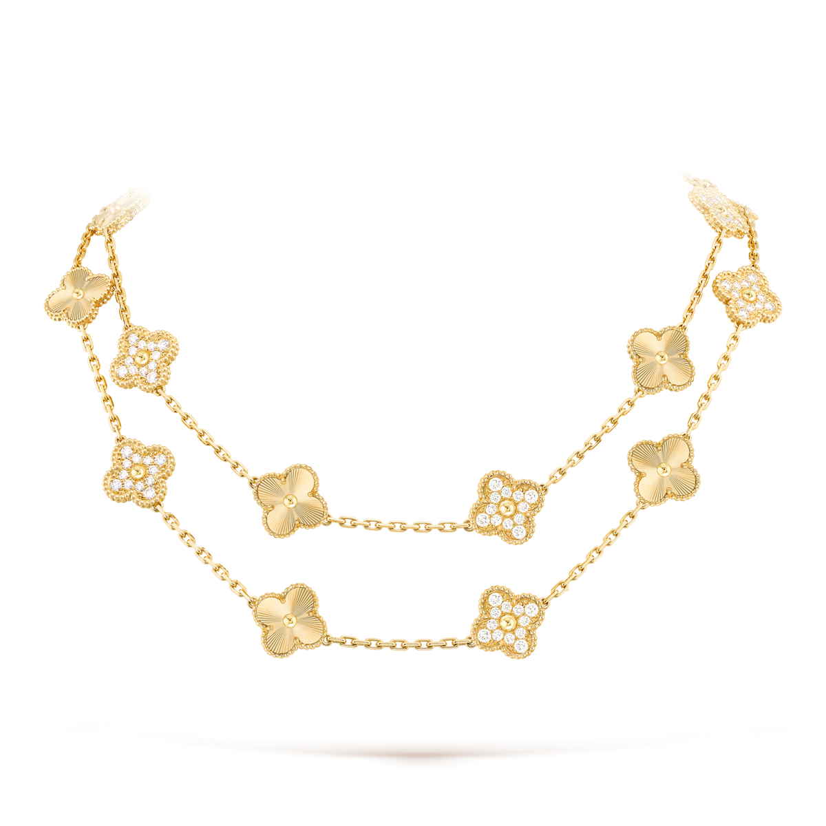 [Royal&Vicky]CLOVER 20 MOTIFS LASER DIAMOND NECKLACE