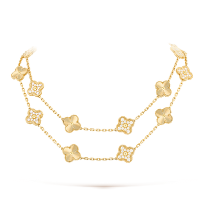 [Royal&Vicky]CLOVER 20 MOTIFS LASER DIAMOND NECKLACE