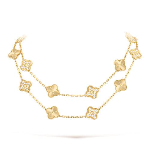 [Royal&Vicky]CLOVER 20 MOTIFS LASER DIAMOND NECKLACE
