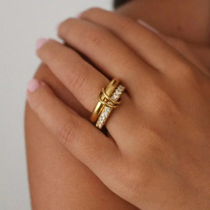 [Royal&Vicky]Alison Stacked Diamond Ring