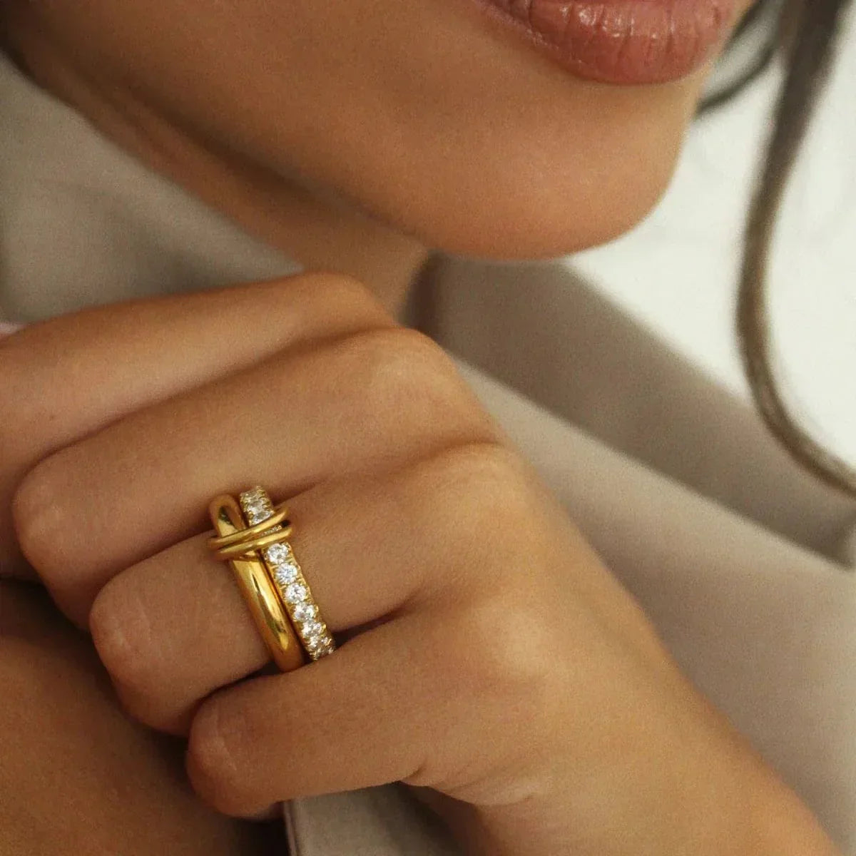 [Royal&Vicky]Alison Stacked Diamond Ring