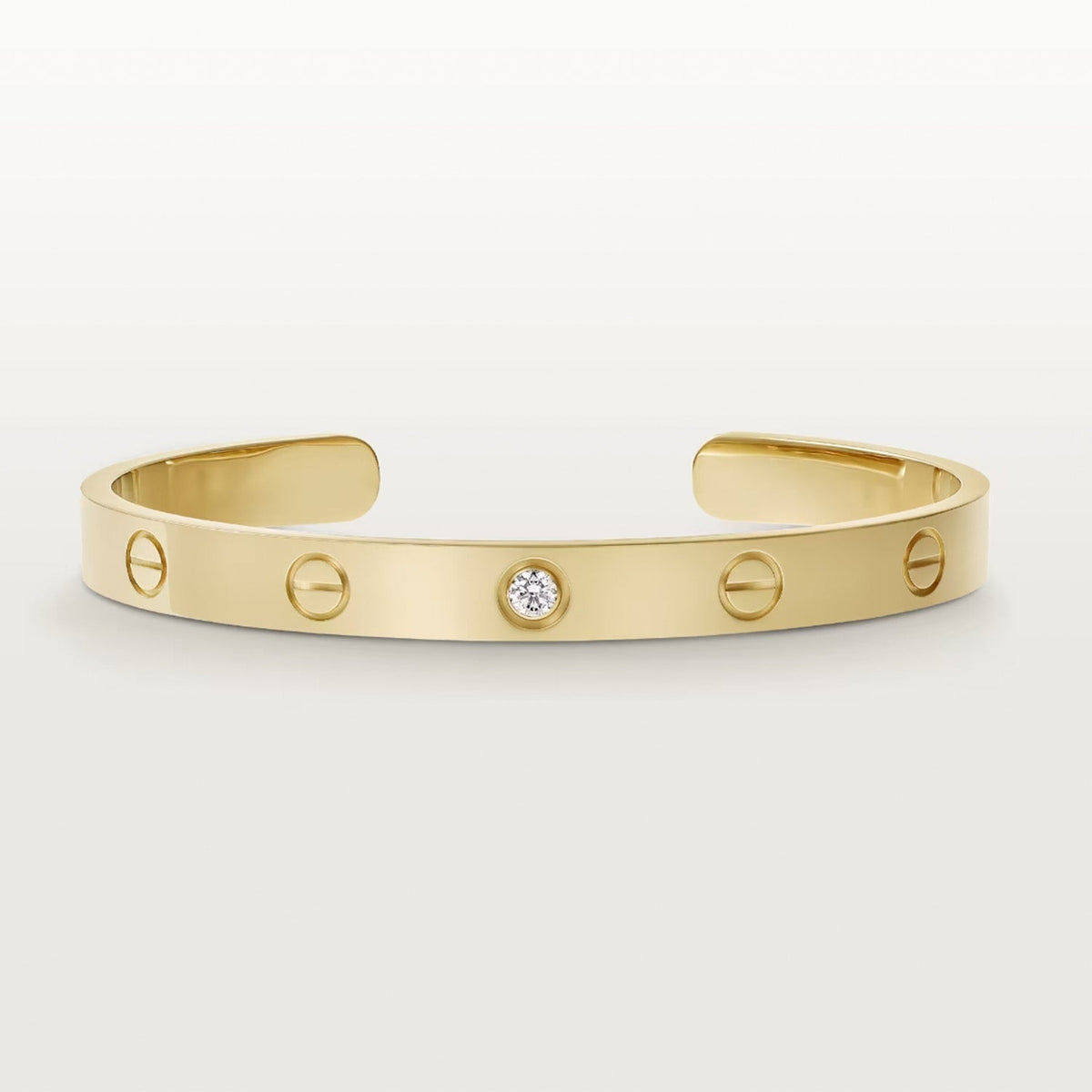 [Royal&Vicky]LOVE BRACELET 6.1MM 1 DIAMOND OPEN CUFF