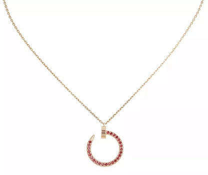 [Royal&Vicky]JUSTE NECKLACE GOLD RED DIAMONDS