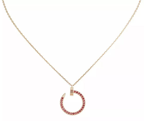 [Royal&Vicky]JUSTE NECKLACE GOLD RED DIAMONDS