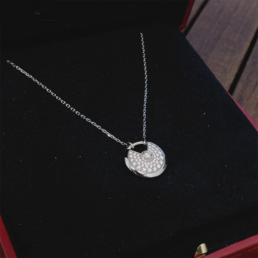 [Royal&Vicky]AMULETTE SILVER FULL DIAMOND NECKLACE