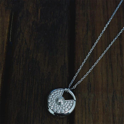 [Royal&Vicky]AMULETTE SILVER FULL DIAMOND NECKLACE
