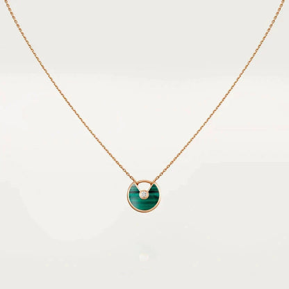 [Royal&Vicky]AMULETTE ROSE GOLD MALACHITE NECKLACE