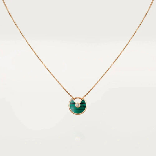 [Royal&Vicky]AMULETTE ROSE GOLD MALACHITE NECKLACE