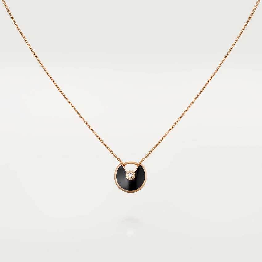 [Royal&Vicky]AMULETTE ROSE GOLD ONYX NECKLACE