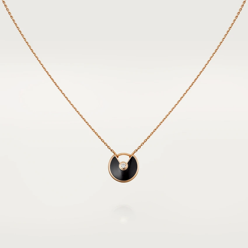 [Royal&Vicky]AMULETTE ROSE GOLD ONYX NECKLACE