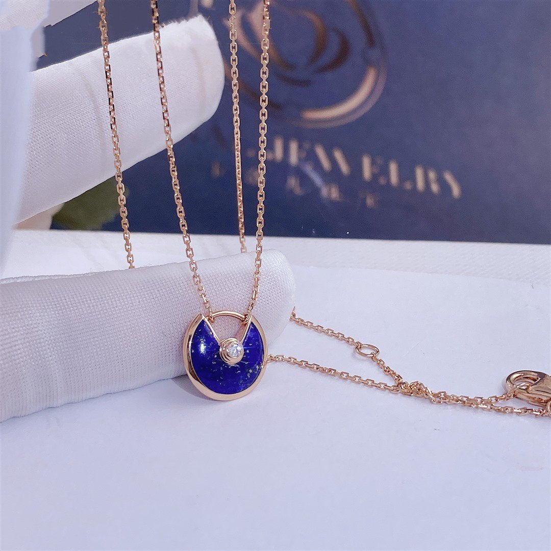 [Royal&Vicky]AMULETTE ROSE GOLD AGATE NECKLACE