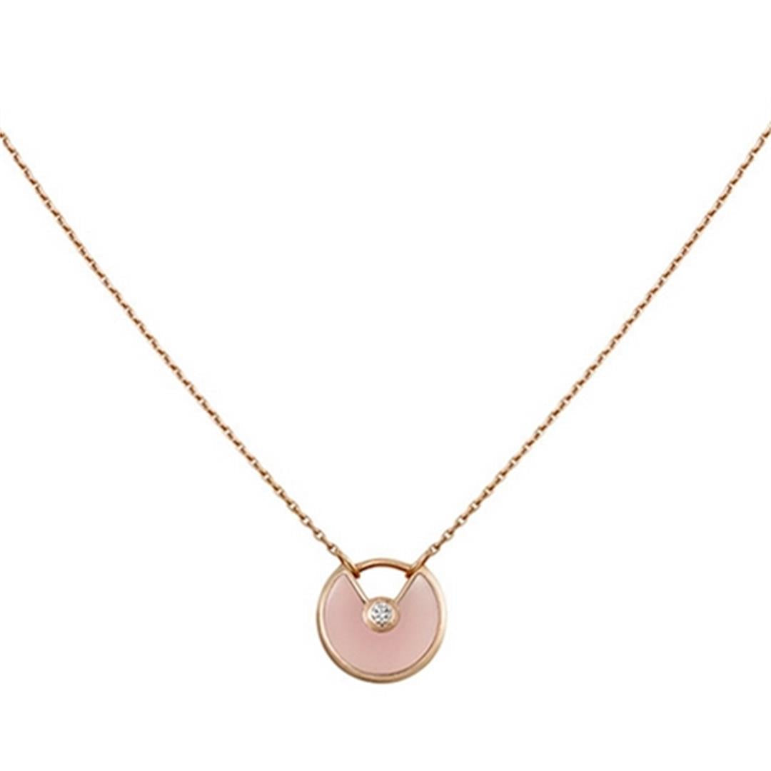 [Royal&Vicky]AMULETTE ROSE GOLD PINK MOP NECKLACE