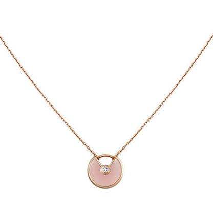 [Royal&Vicky]AMULETTE ROSE GOLD PINK MOP NECKLACE