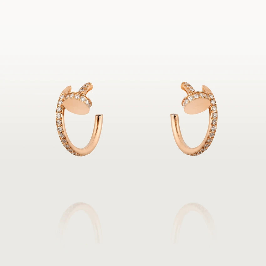 [Royal&Vicky]JUSTE EARRINGS 12.75MM PINK GOLD DIAMOND
