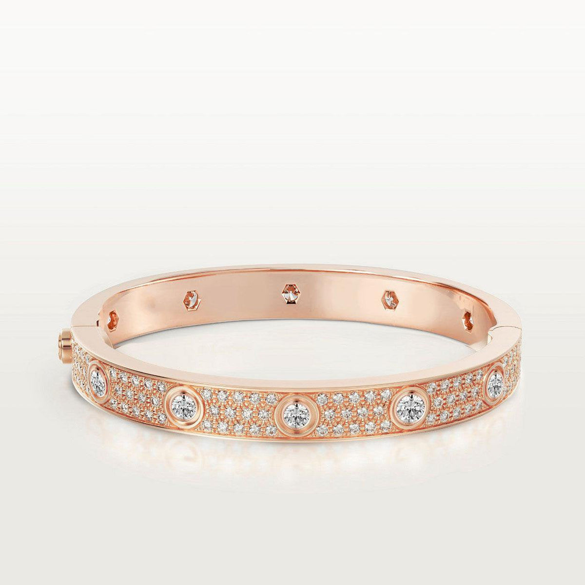 [Royal&Vicky]LOVE BRACELET 6.1MM DIAMOND-PAVED 10 BIG DIAMONDS