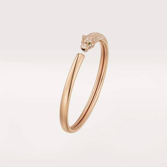 [Royal&Vicky]PANTHERE ROSE GOLD DIAMOND OPEN BRACELET
