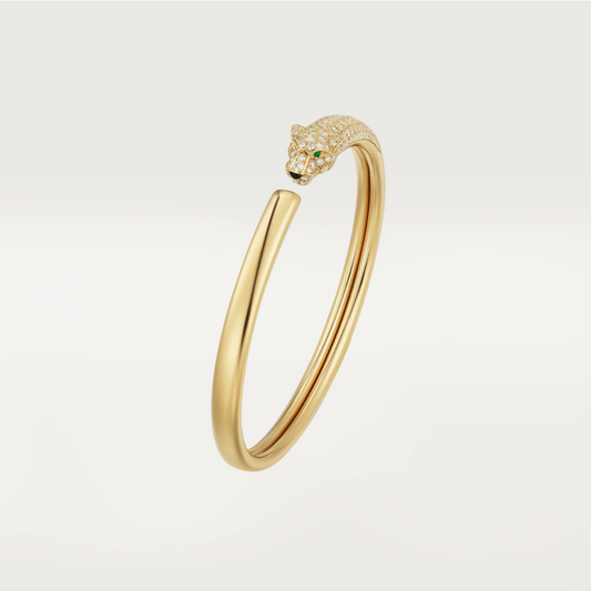 [Royal&Vicky]PANTHERE GOLD DIAMOND OPEN BRACELET