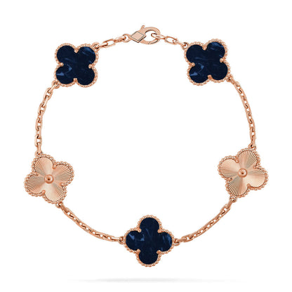 [Royal&Vicky]LUCKY CLOVER 5-MOTIF BRACELET - PIETERSITE COLLECTION
