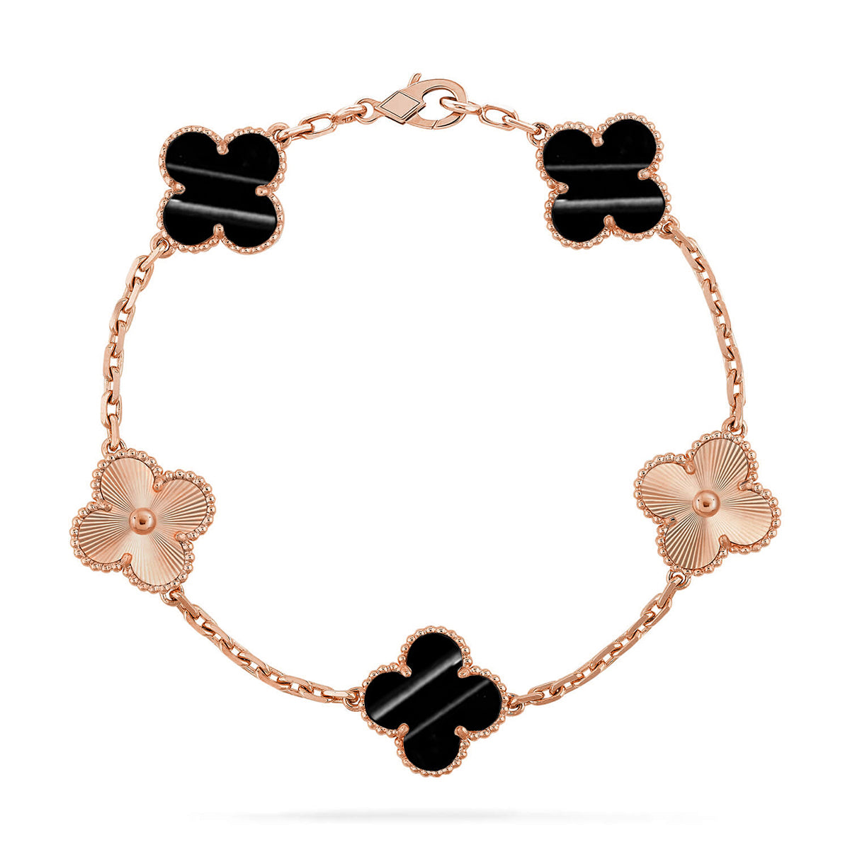 [Royal&Vicky]LUCKY CLOVER 5-MOTIF BRACELET - PULSE STONE COLLECTION