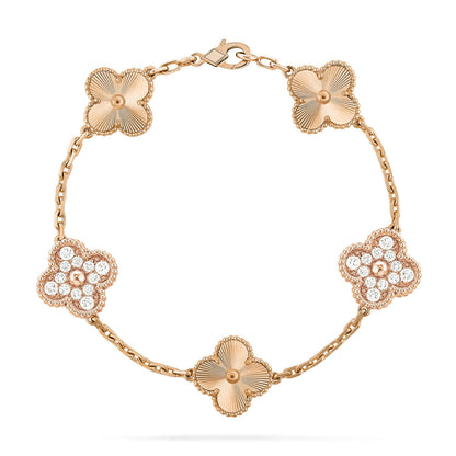 [Royal&Vicky]LUCKY CLOVER 5-MOTIF BRACELET - LASER COLLECTION