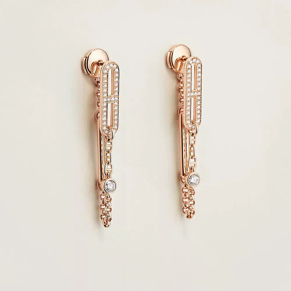 [Royal&Vicky]CHAINE CHAOS DIAMOND DROP EARRINGS
