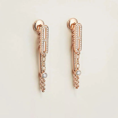 [Royal&Vicky]CHAINE CHAOS DIAMOND DROP EARRINGS