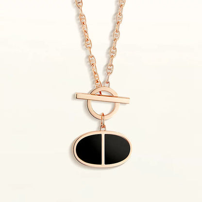 [Royal&Vicky]CHAINE VERSO BLACK CERAMIC NECKLACE