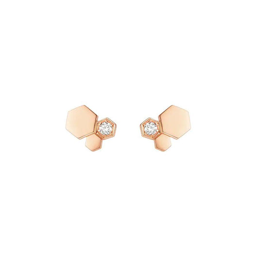 [Royal&Vicky]BEE LOVE PINK GOLD DIAMOND EARRINGS