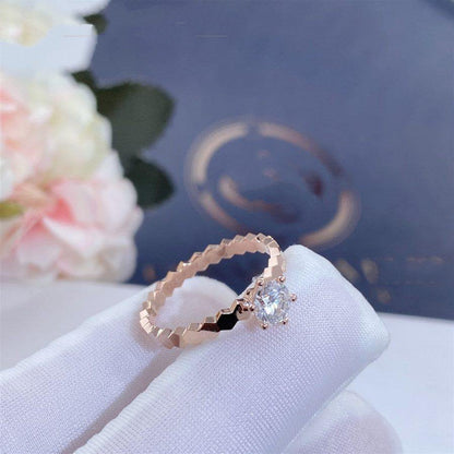 [Royal&Vicky]BEE LOVE RING PINK GOLD 1 DIAMOND