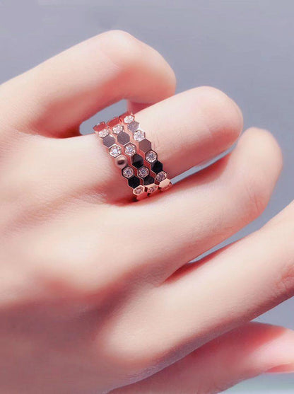 [Royal&Vicky]BEE LOVE RING PINK GOLD DIAMOND