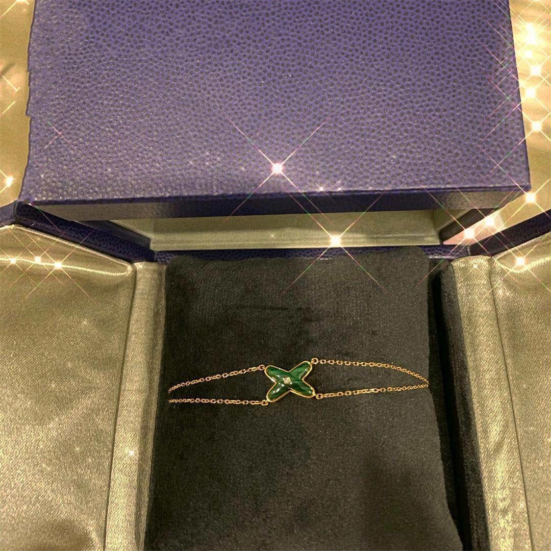 [Royal&Vicky]JEUX BRACELET MALACHITE PINK GOLD 1 DIAMOND