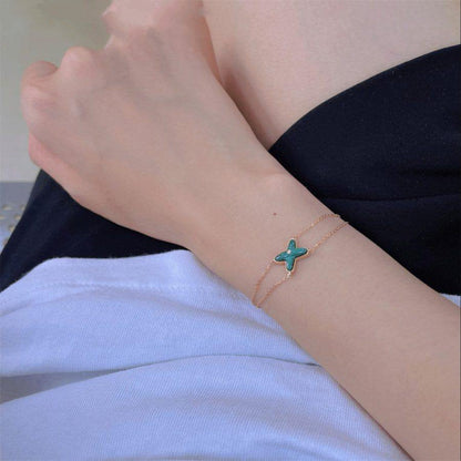 [Royal&Vicky]JEUX BRACELET MALACHITE PINK GOLD 1 DIAMOND