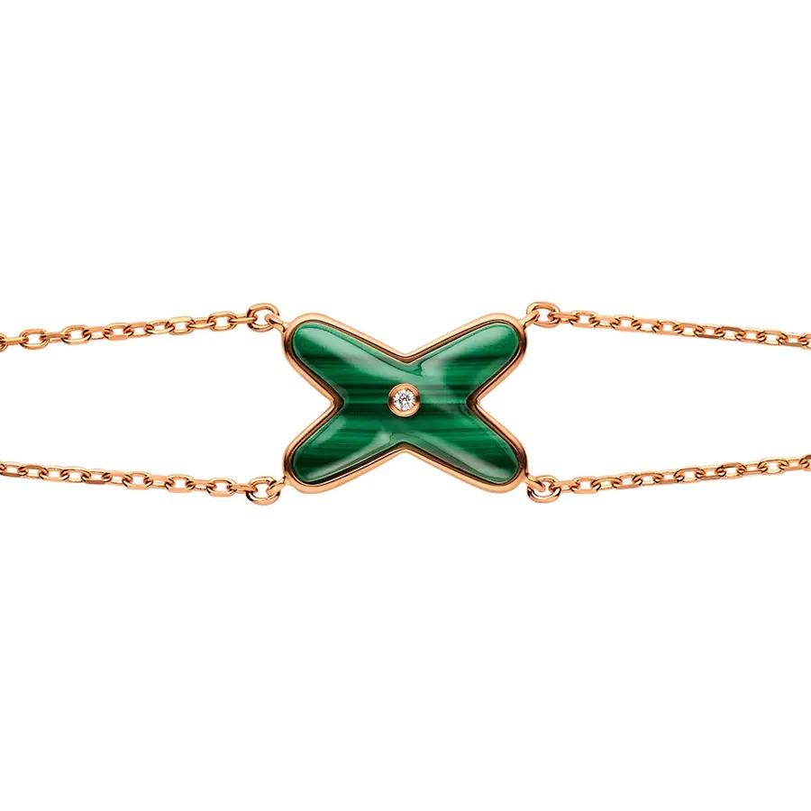 [Royal&Vicky]JEUX BRACELET MALACHITE PINK GOLD 1 DIAMOND