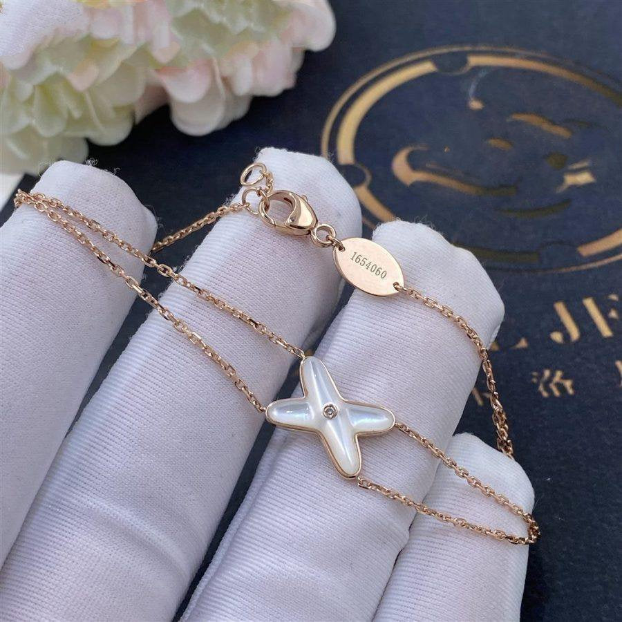 [Royal&Vicky]JEUX BRACELET WHITE MOP PINK GOLD 1 DIAMOND