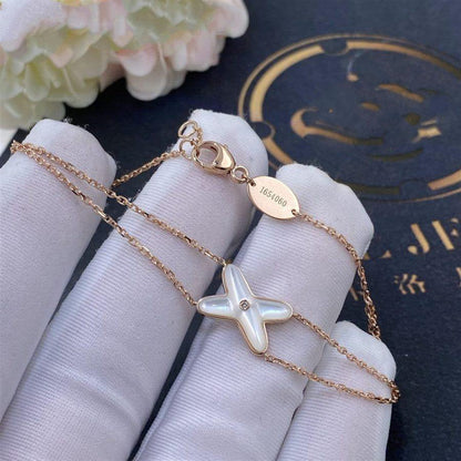 [Royal&Vicky]JEUX BRACELET WHITE MOP PINK GOLD 1 DIAMOND