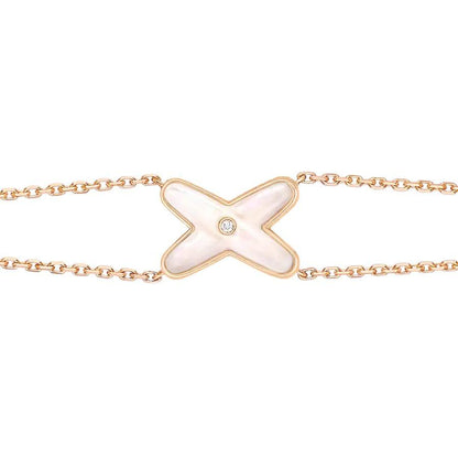 [Royal&Vicky]JEUX BRACELET WHITE MOP PINK GOLD 1 DIAMOND