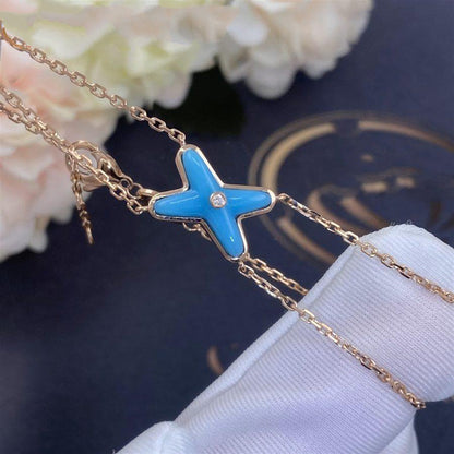 [Royal&Vicky]JEUX BRACELET TURQUOISE PINK GOLD 1 DIAMOND