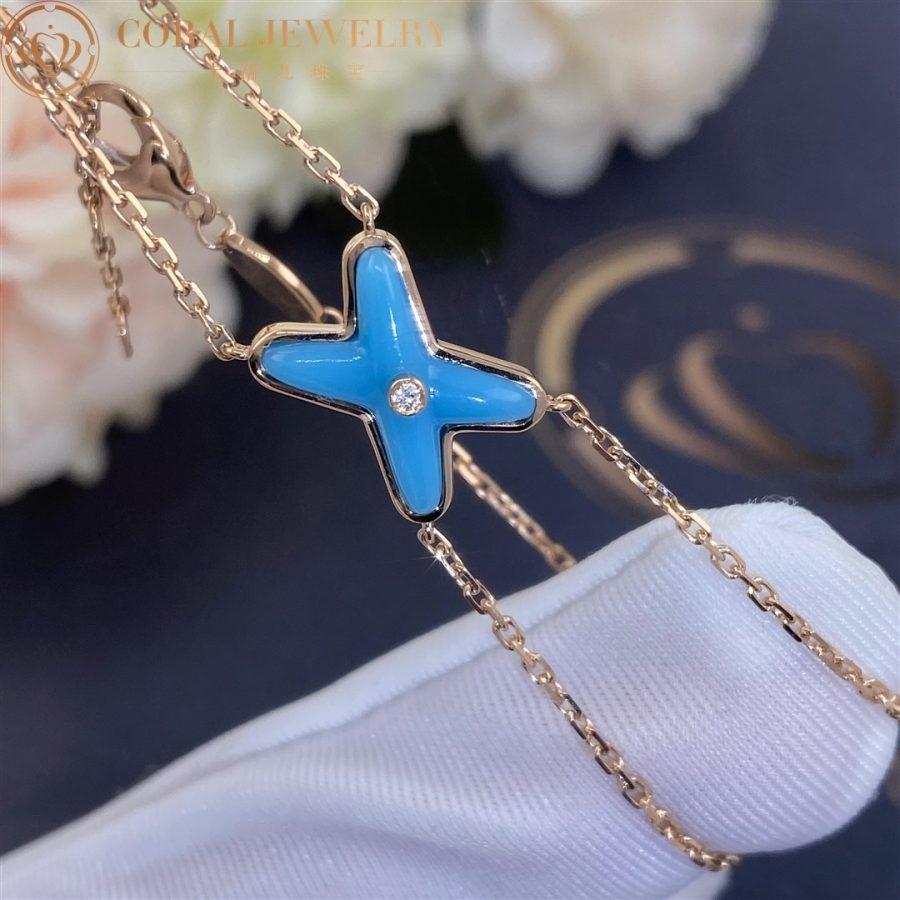 [Royal&Vicky]JEUX BRACELET TURQUOISE PINK GOLD 1 DIAMOND