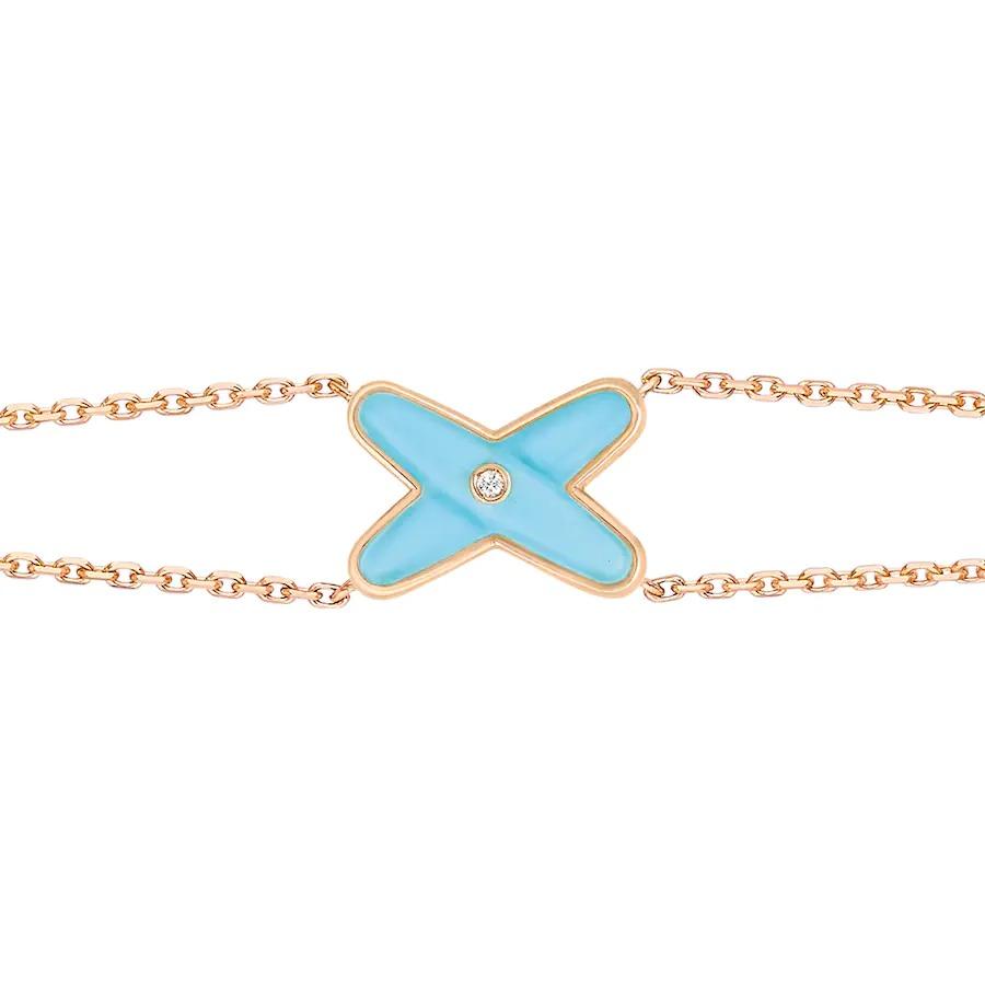 [Royal&Vicky]JEUX BRACELET TURQUOISE PINK GOLD 1 DIAMOND