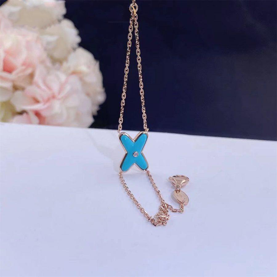 [Royal&Vicky]JEUX BRACELET TURQUOISE PINK GOLD 1 DIAMOND